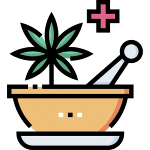 Icon of a pot with a cannabis leaf growing out representing THCP.