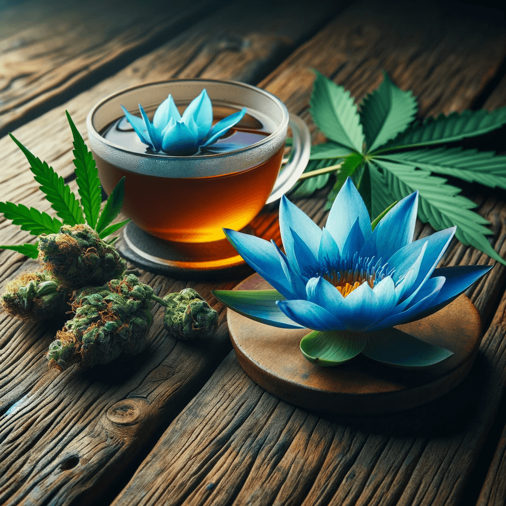 Blue Lotus and Cannabis in Harmonious Display